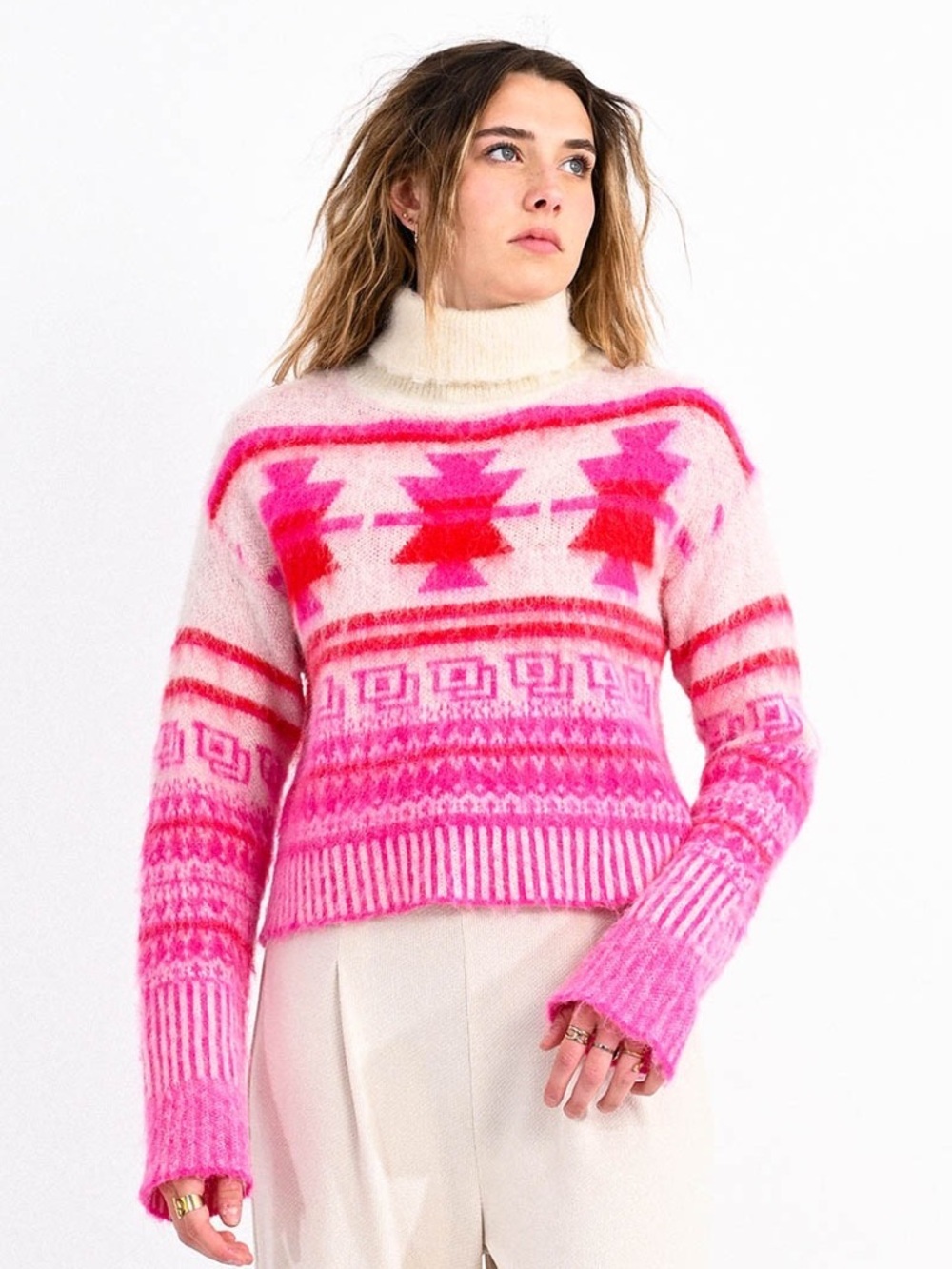 Lili Sidonio Pink Turtleneck Sweater XS